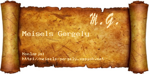 Meisels Gergely névjegykártya